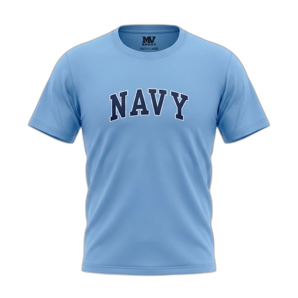 MV Sport USNA Navy Naval Academy Light Blue T-Shirt Youth XL - Fits Men's Small